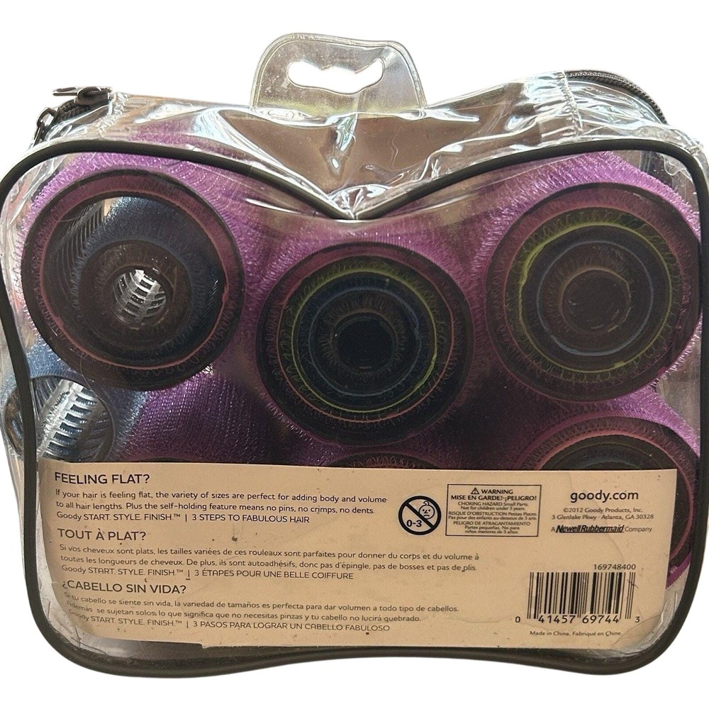Goody Hair Rollers Self Holding Zip Pouch Set Of 28 Curlers 5 sizes - Picture 5 of 5